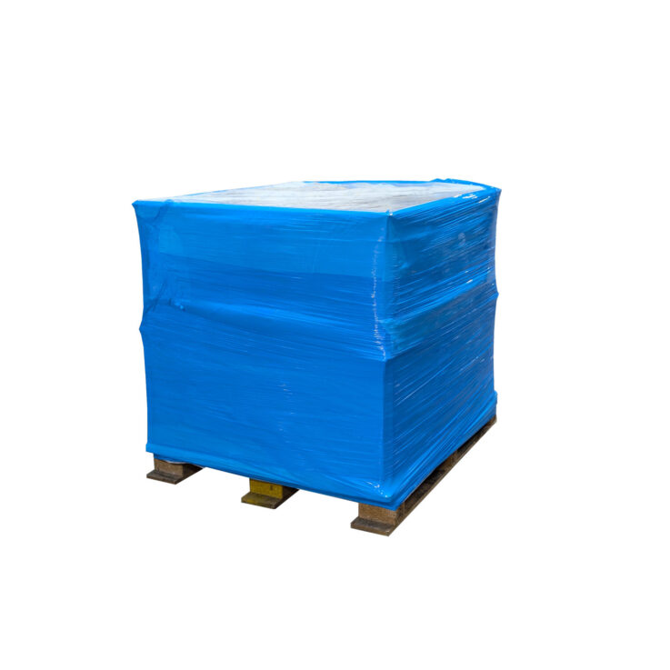 White Pallet Top Sheet, blue film