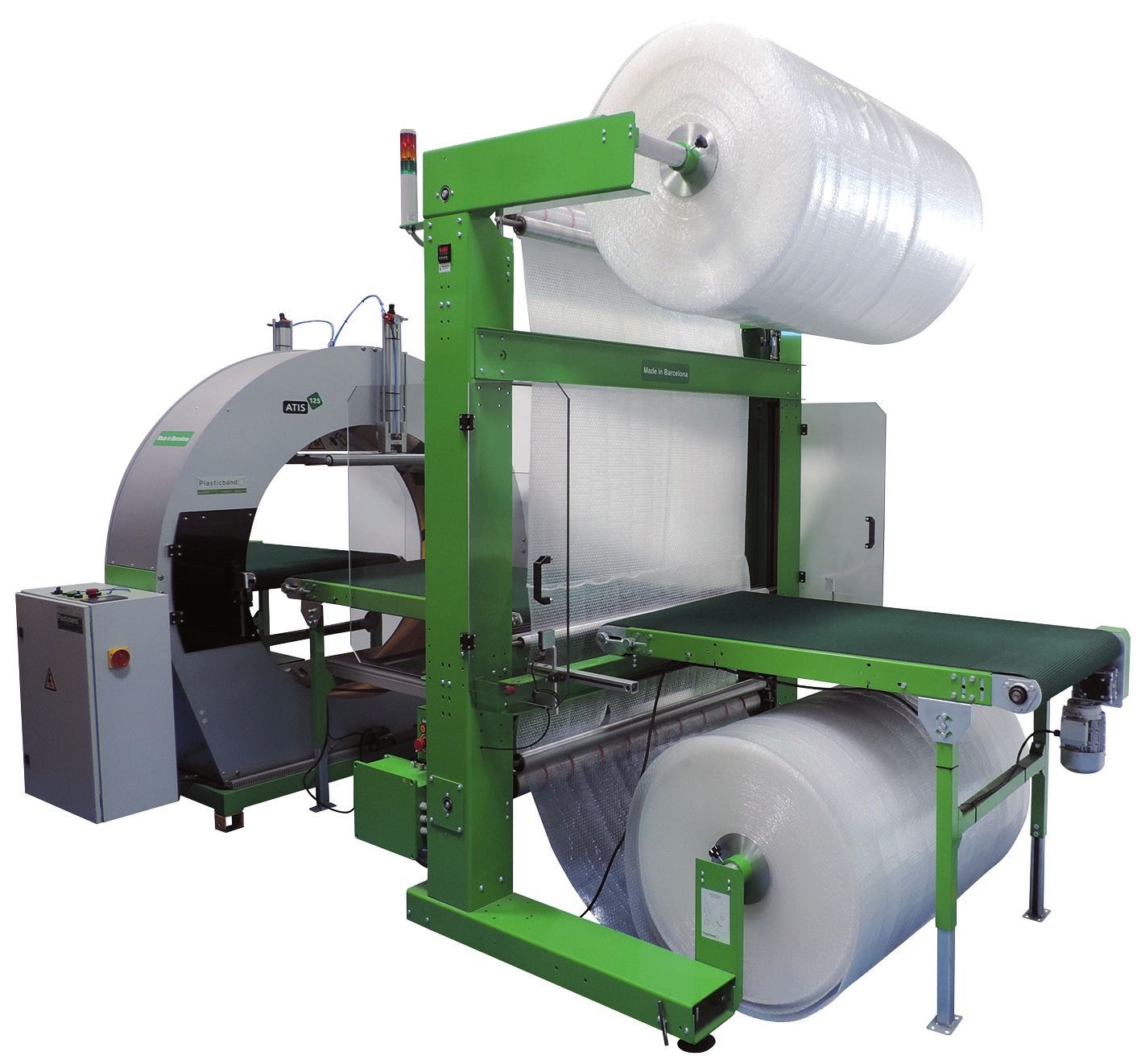 Atis 125 Orbital Wrapping Machine with Bubble Dispenser