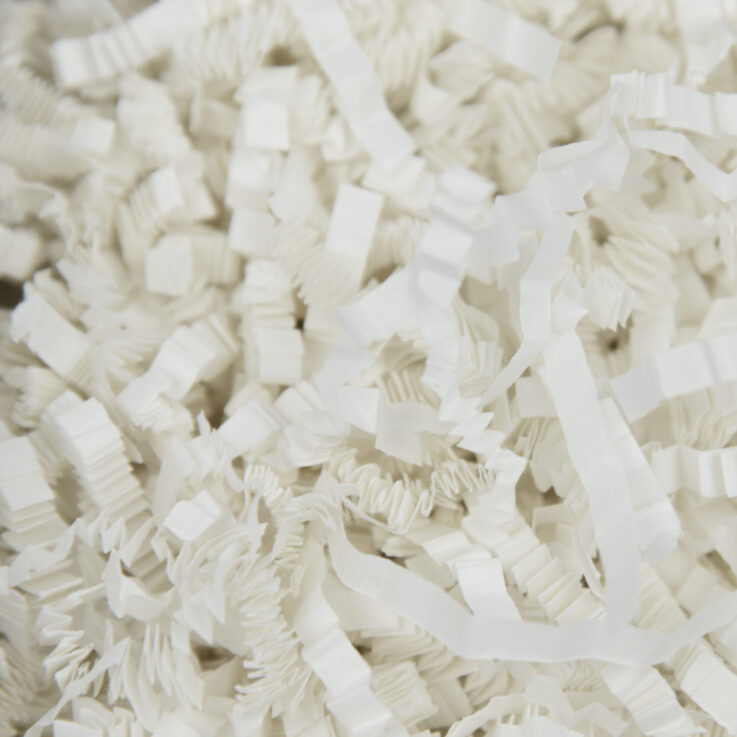 white z-cut shredded paper